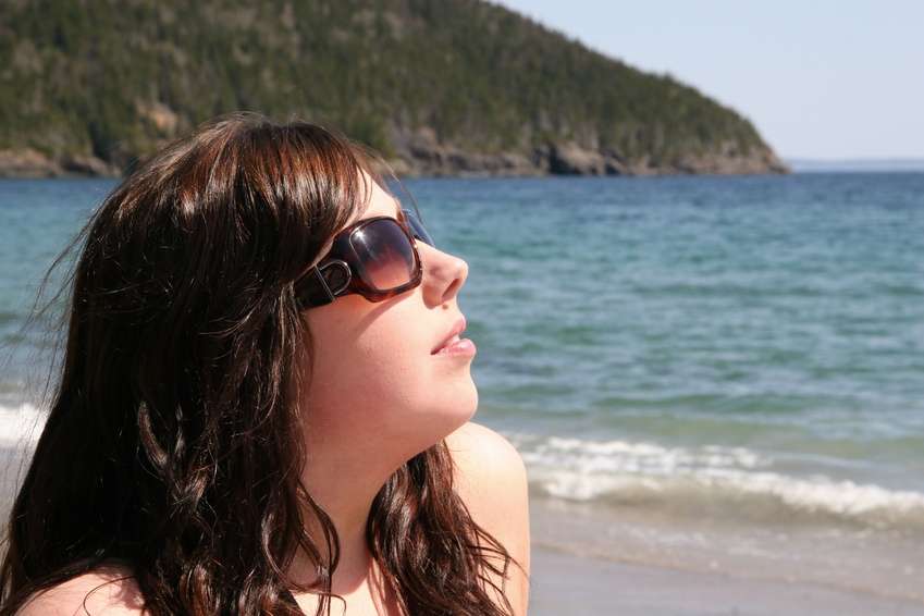 Young woman on beach