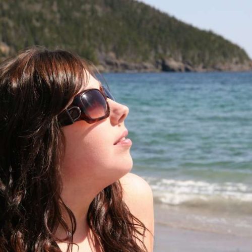 Young woman on beach
